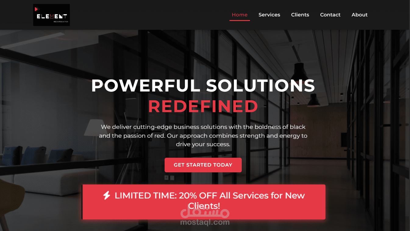 موقع تعريفي لشركتك الخاصه مع لوحه تحكم للموقع