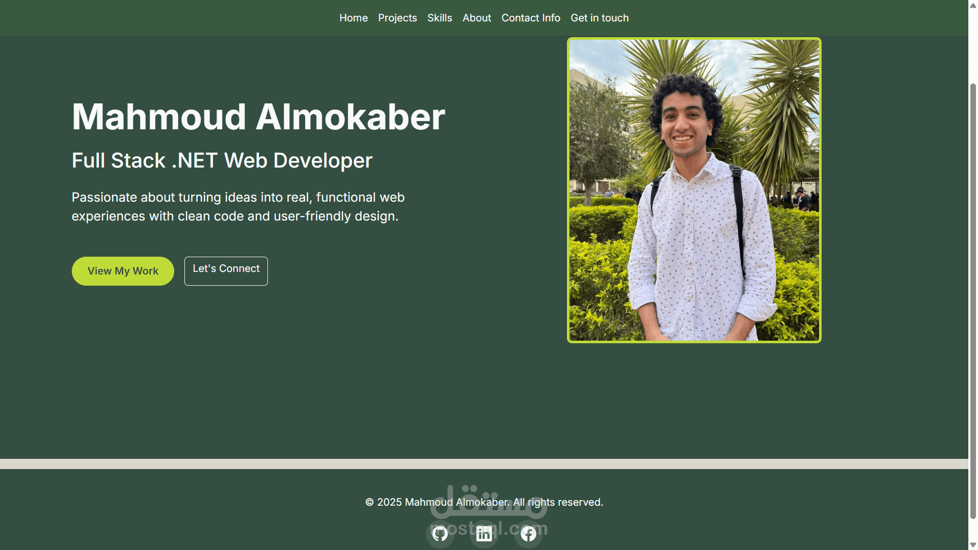موقع شخصي portfolio