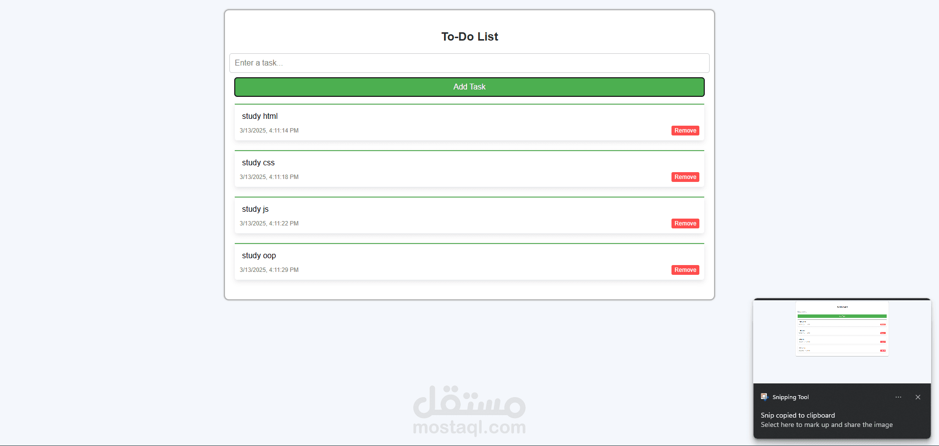 simple todo list قائمة مهمات
