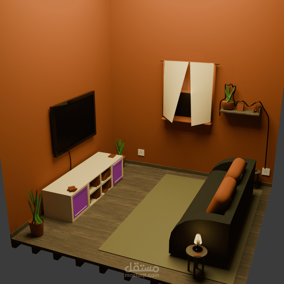 نموذج لغرفة معيشة بسيطة