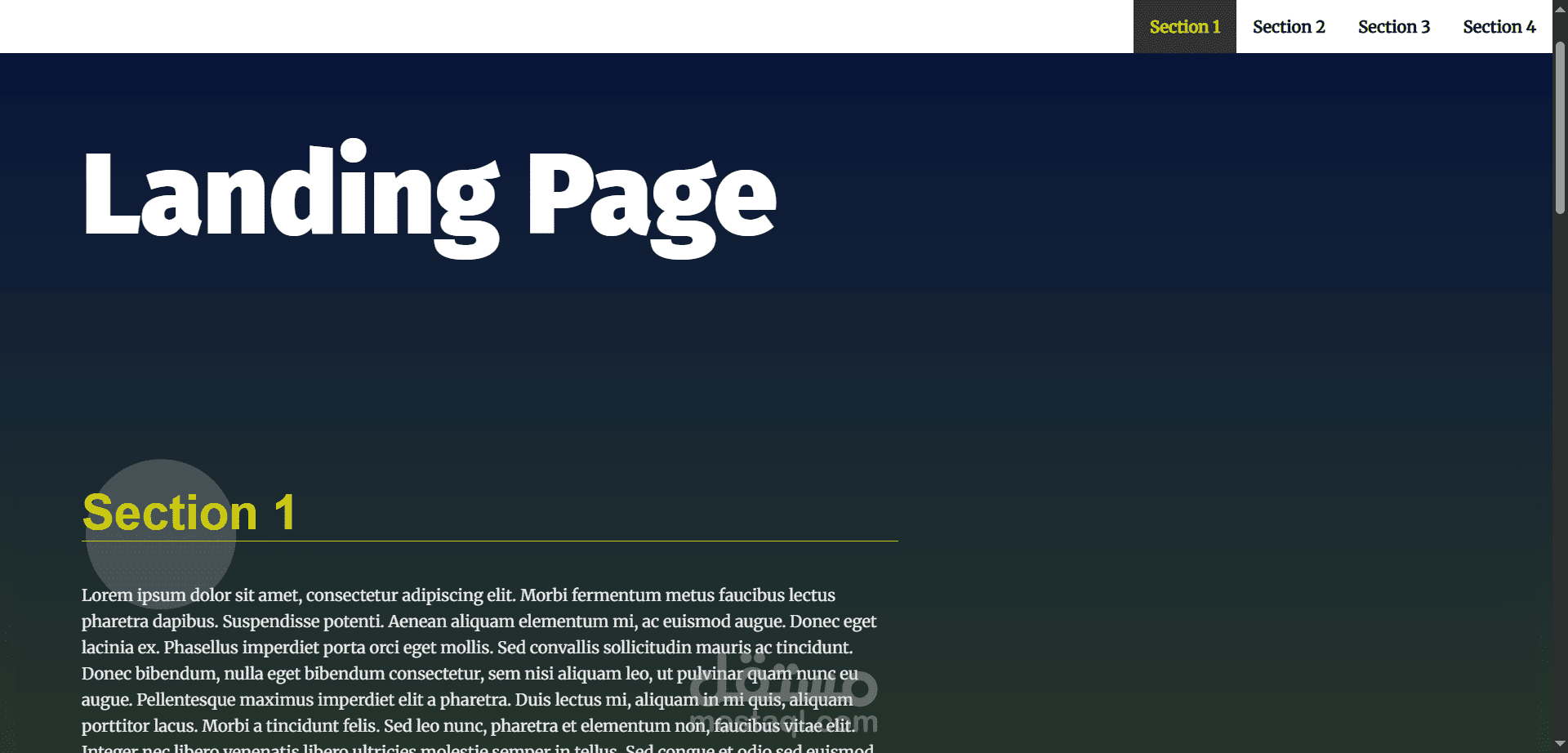 landing page