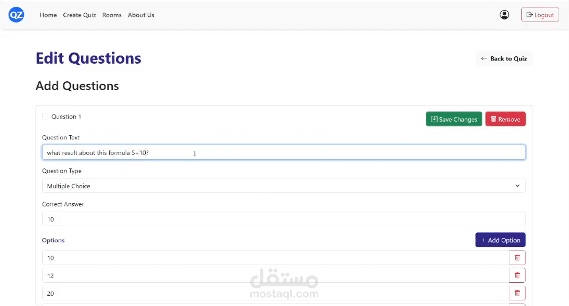 Quiz Generator Website With AI
