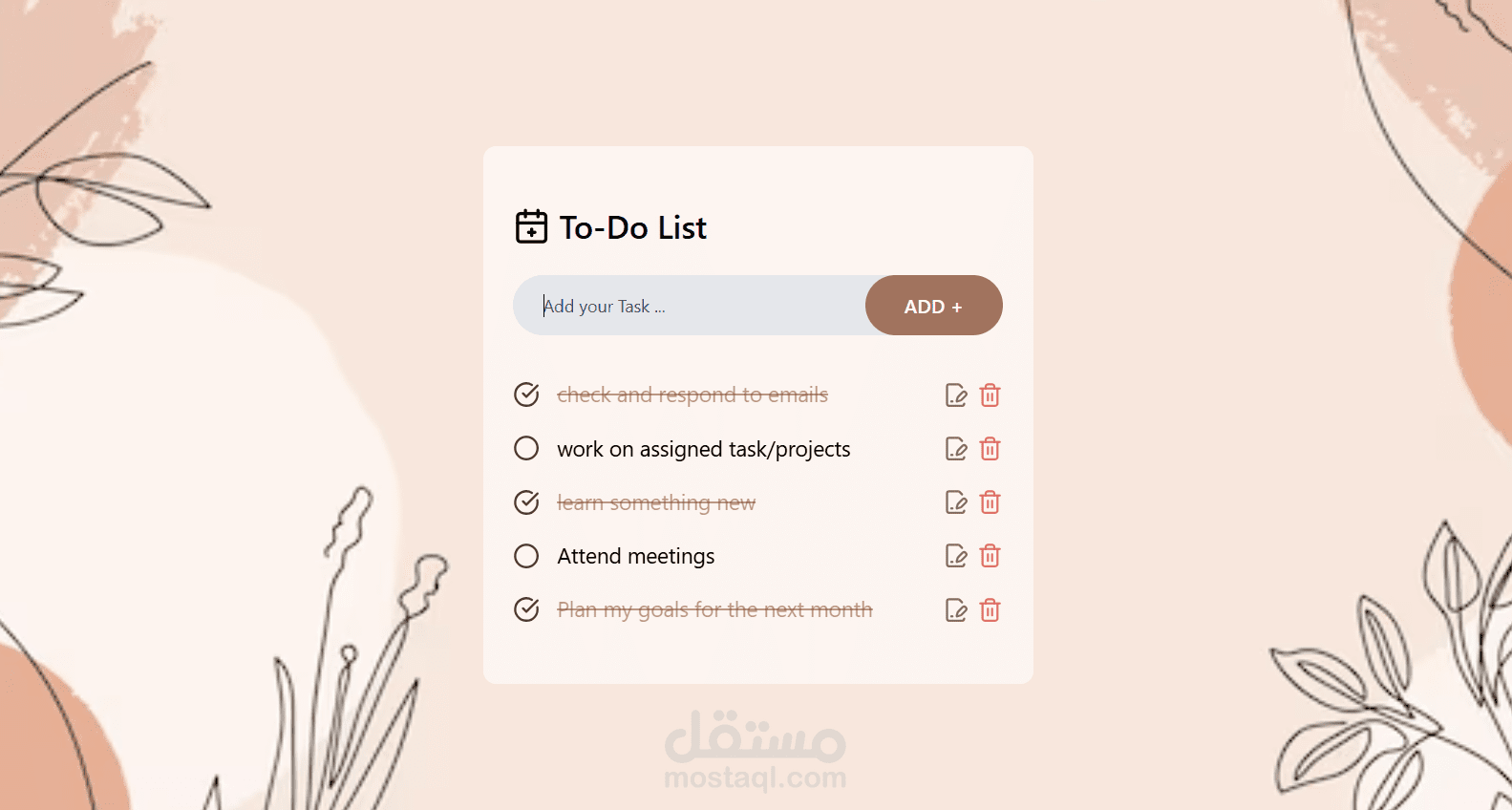 تطبيق قائمة المهام To-Do List – مبني بـ React.js