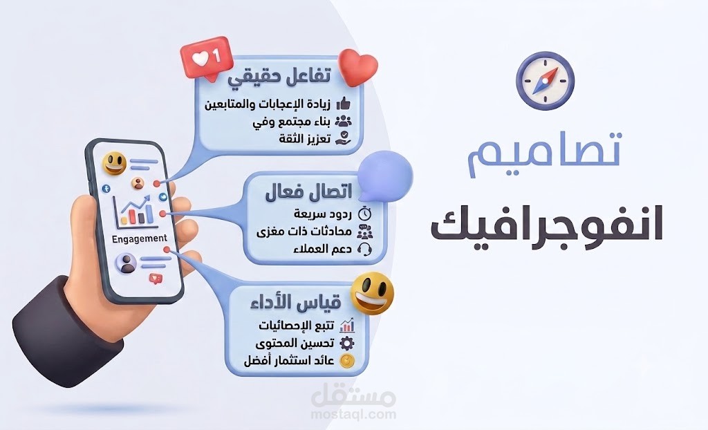 تصاميم انفوجرافيك للسوشيال ميديا ( انستقرام, فيسبوك, تويتر )