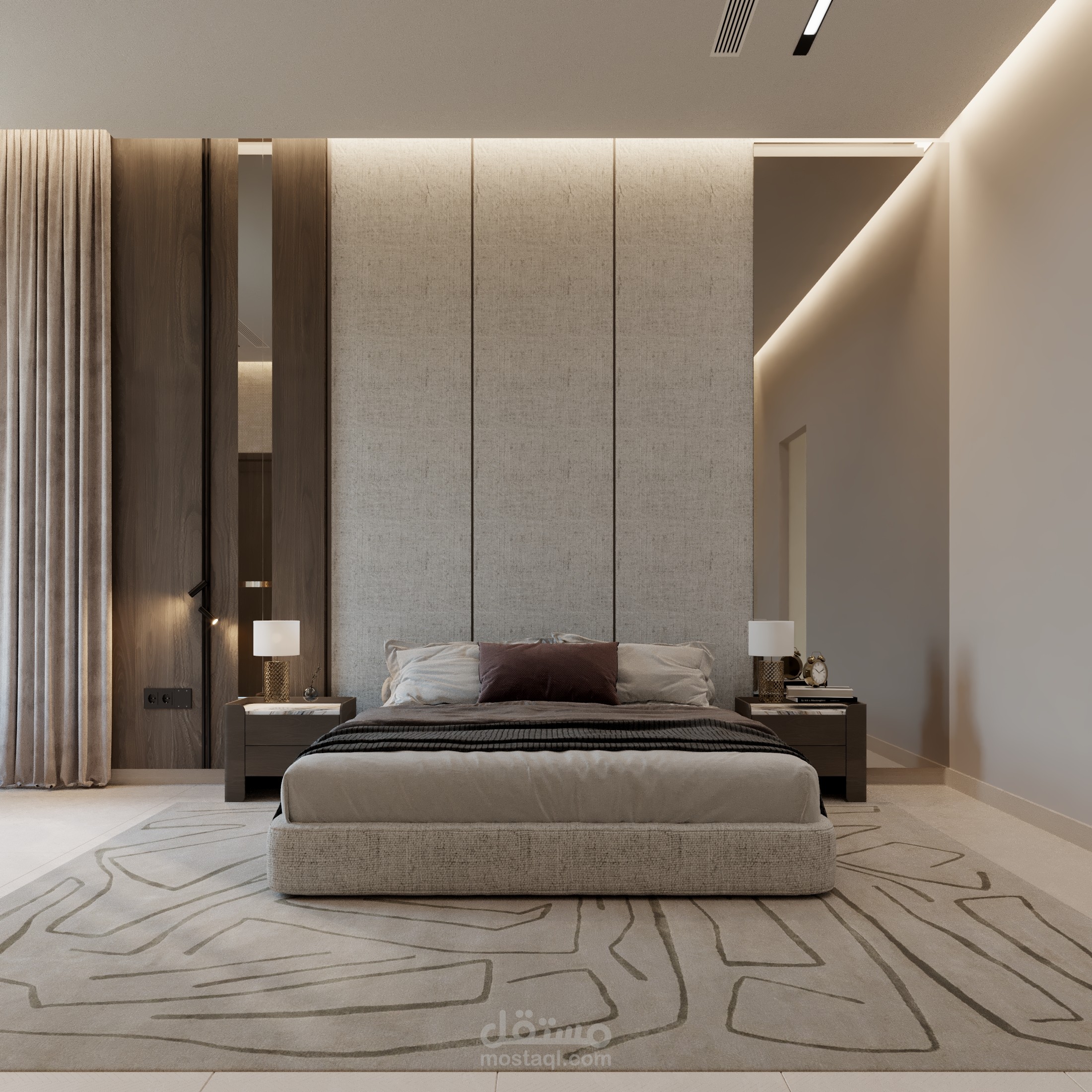 تصميم داخلي لغرفة نوم ماستر