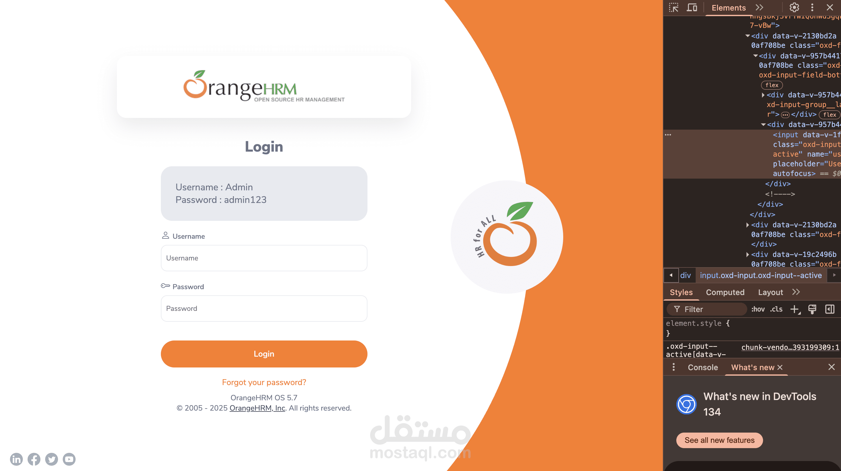 تنفيذ اختبارات Manual وAutomation على نظام OrangeHRM