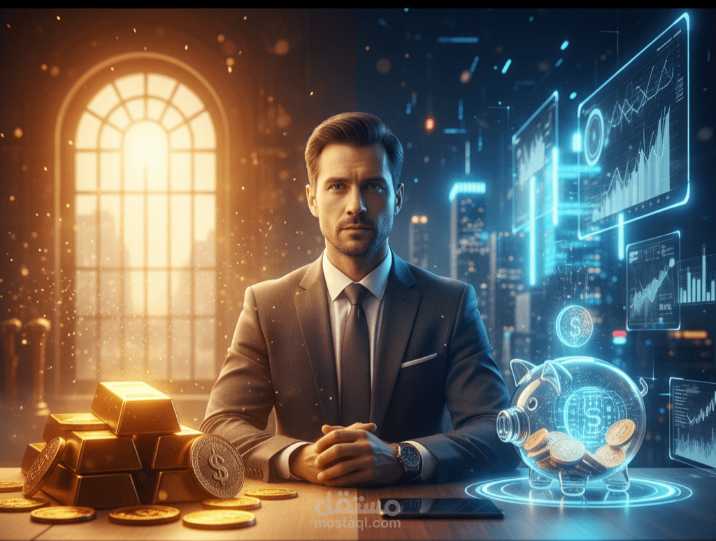 إعداد تقرير شامل عن الذهب والودائع البنكية والاستثمار