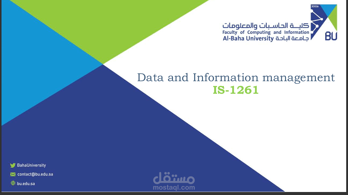 Data and Information Management شرح