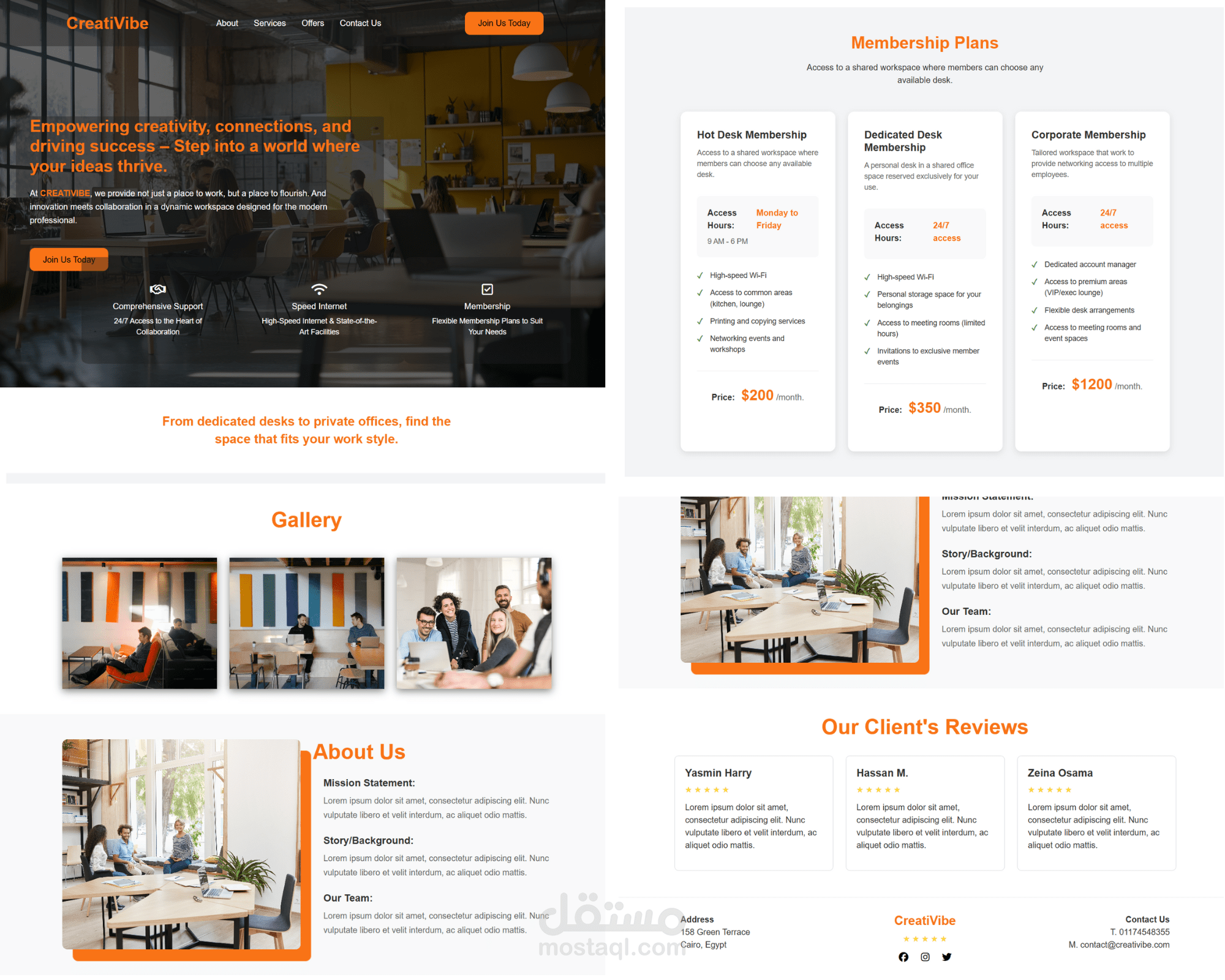Modern Co-Working Space Website Design