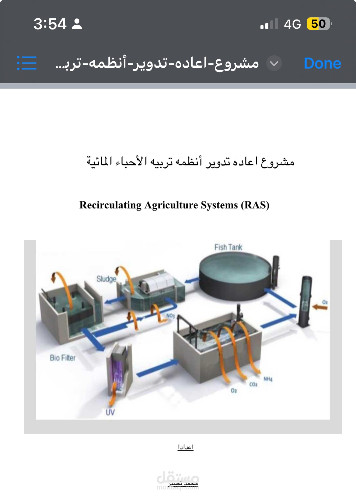 دراسه جدوي arephlone للاستزراع السمكي