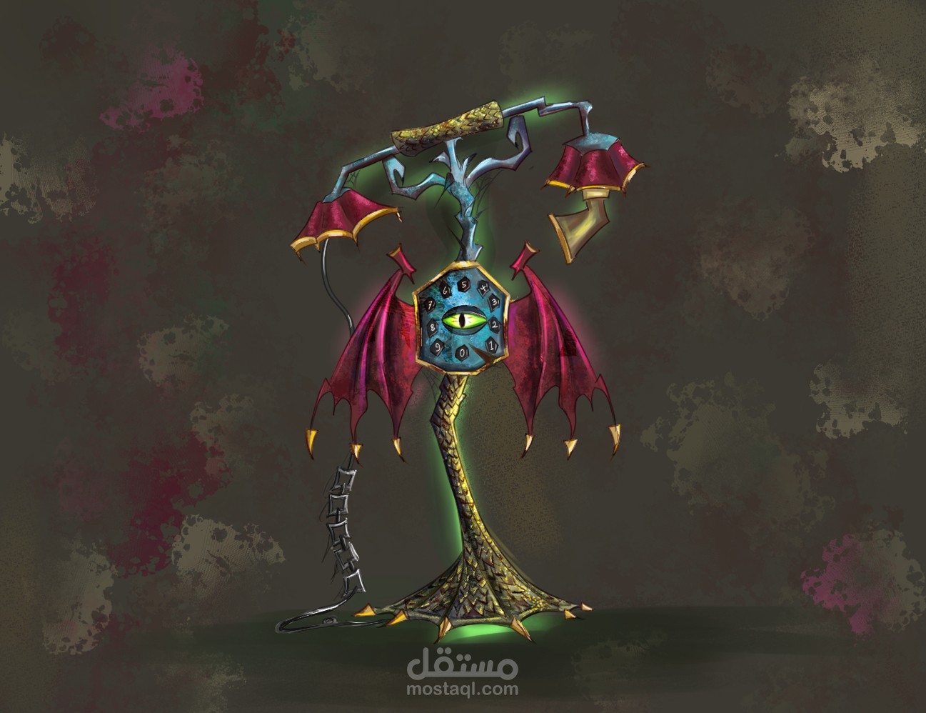 تصميم (عنصر ) تليفون خيالي يتصل بعالم الوحوش