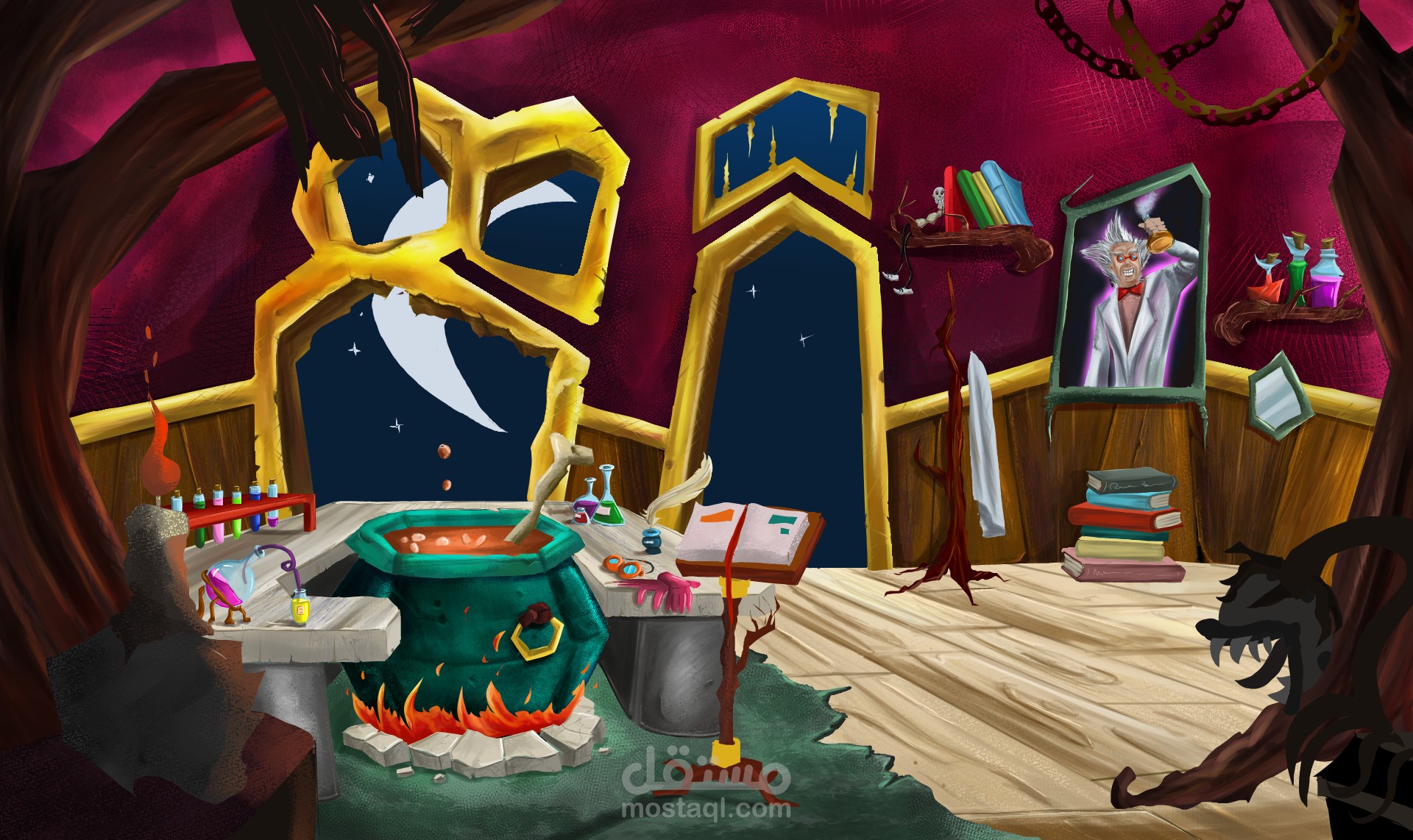 تصميم داخلي لبيت عالم كيميائي مجنون