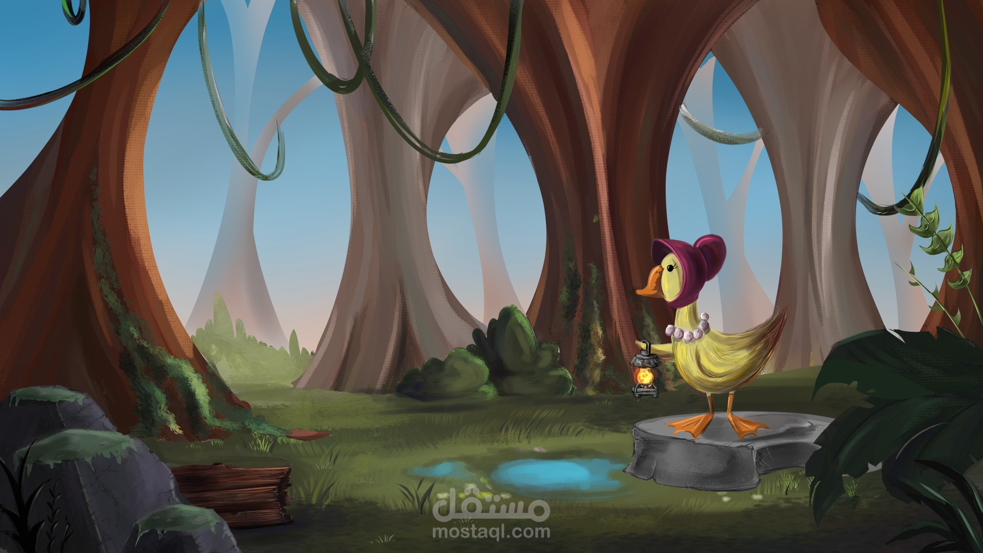 تصميم خلفية لحيوان في الغابة