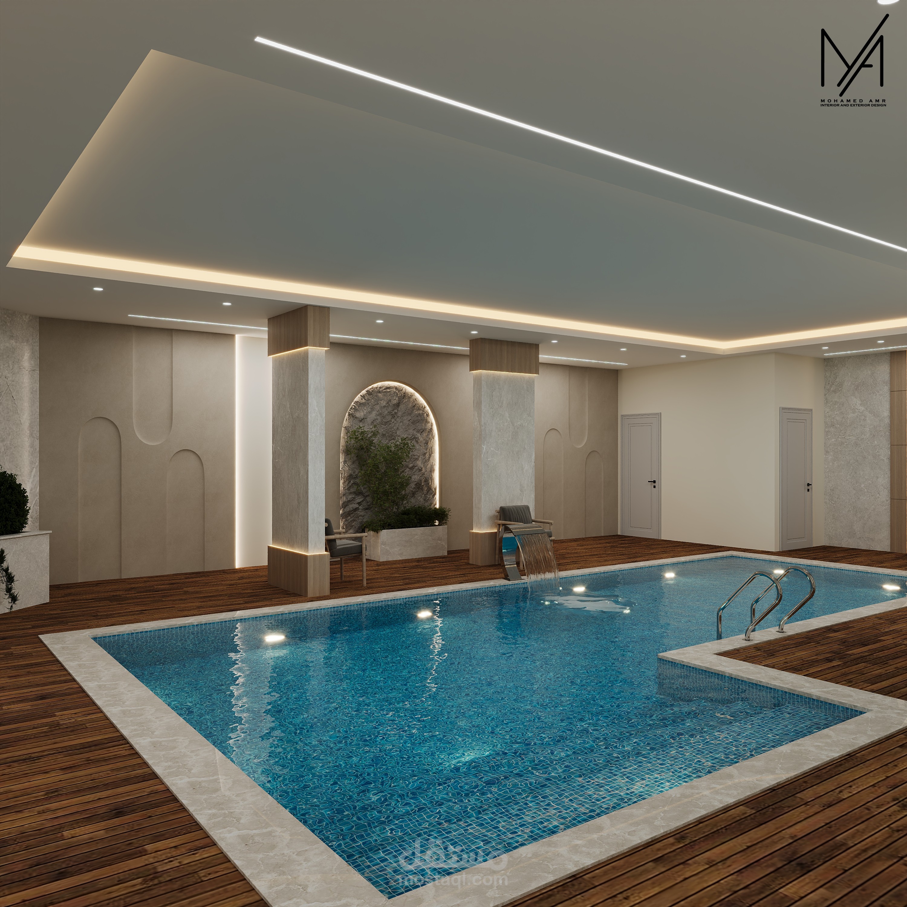 تصميم حمام سباحه داخلي