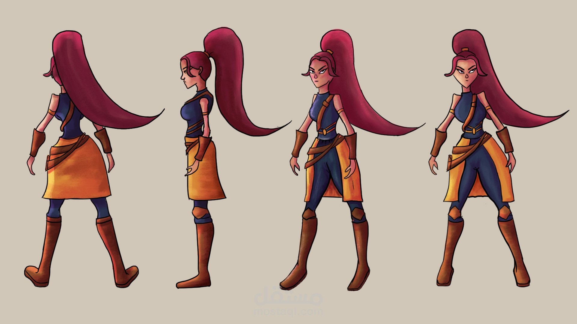 تصميم شخصية محاربة