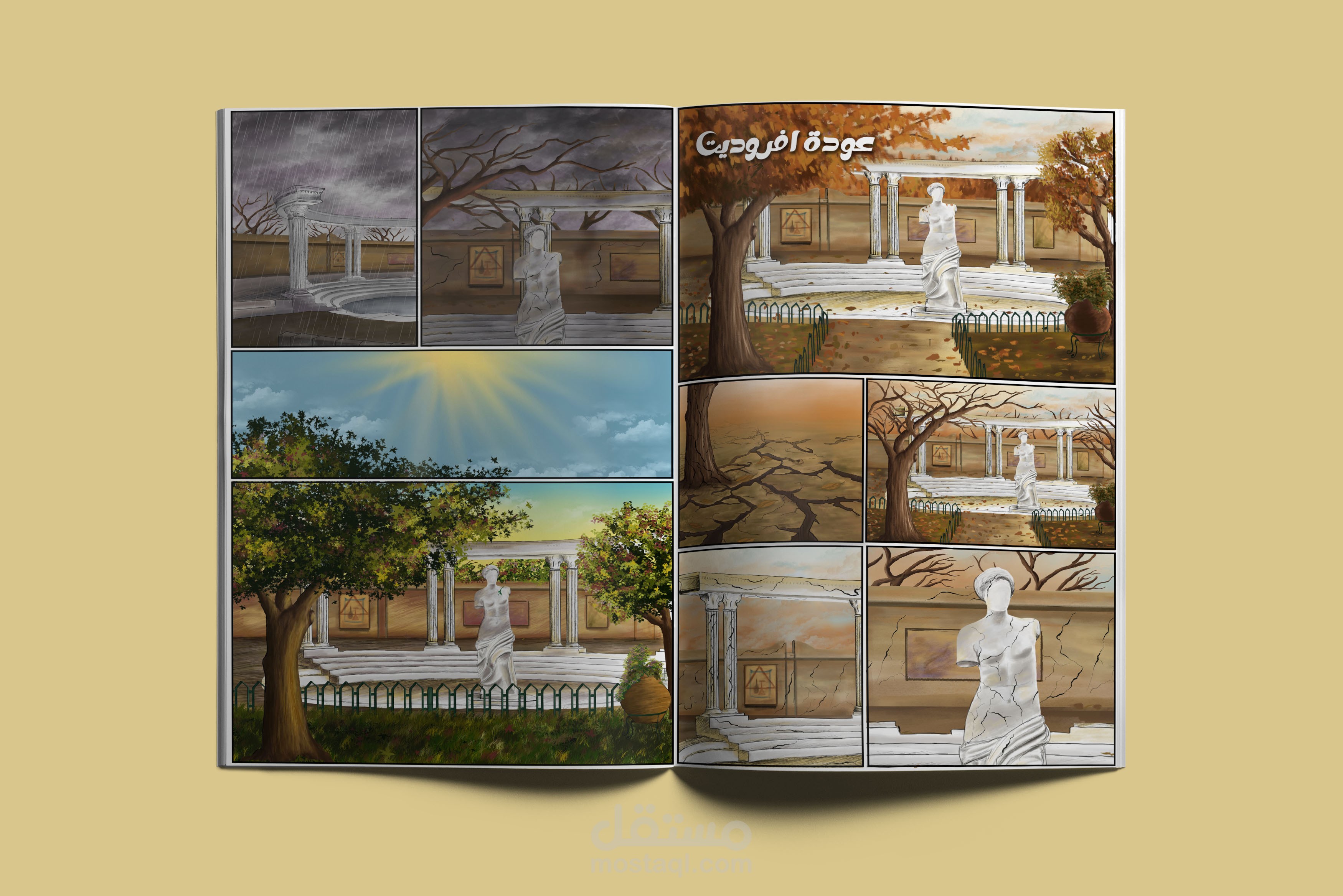 رسم كوميكس  عودة افروديت ( قصة مصورة) على برنامج فوتوشوب