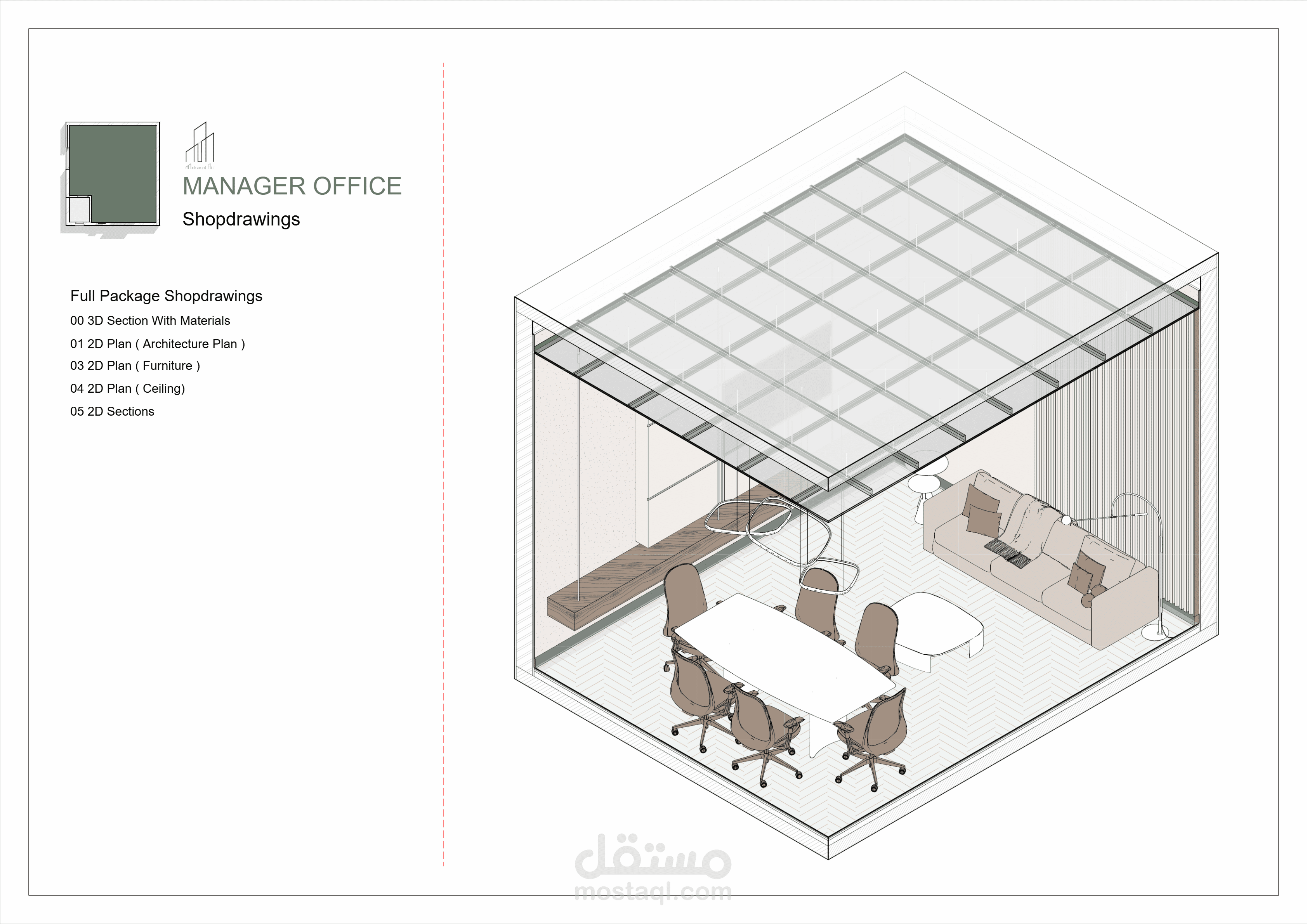 MANAGER OFFICE ) – Shop Drawing Package )