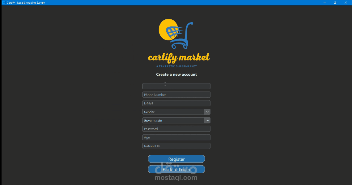 CARTIFY – تطبيق Python بواجهة رسومية Tkinter لإدارة سلة مشتريات تفاعلية، يتيح إضافة وحذف المنتجات وحساب الإجمالي بطريقة سهلة وسلسة للمستخدم.