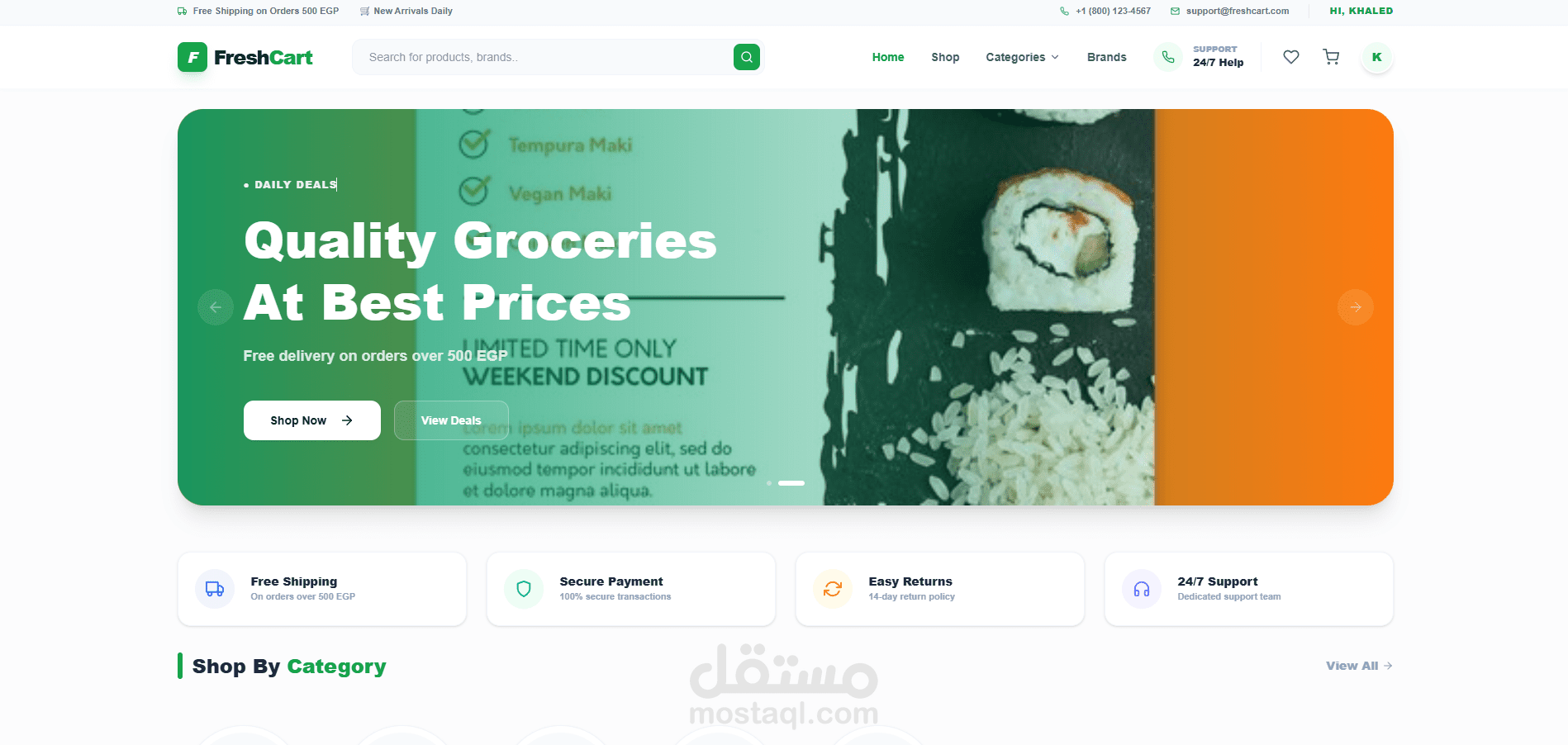 تطوير موقع E-commerce احترافي باستخدام React (FreshCart Clone)