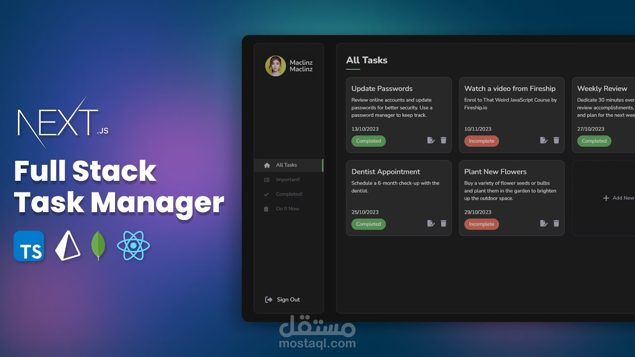 Full Stack Task Manager Application