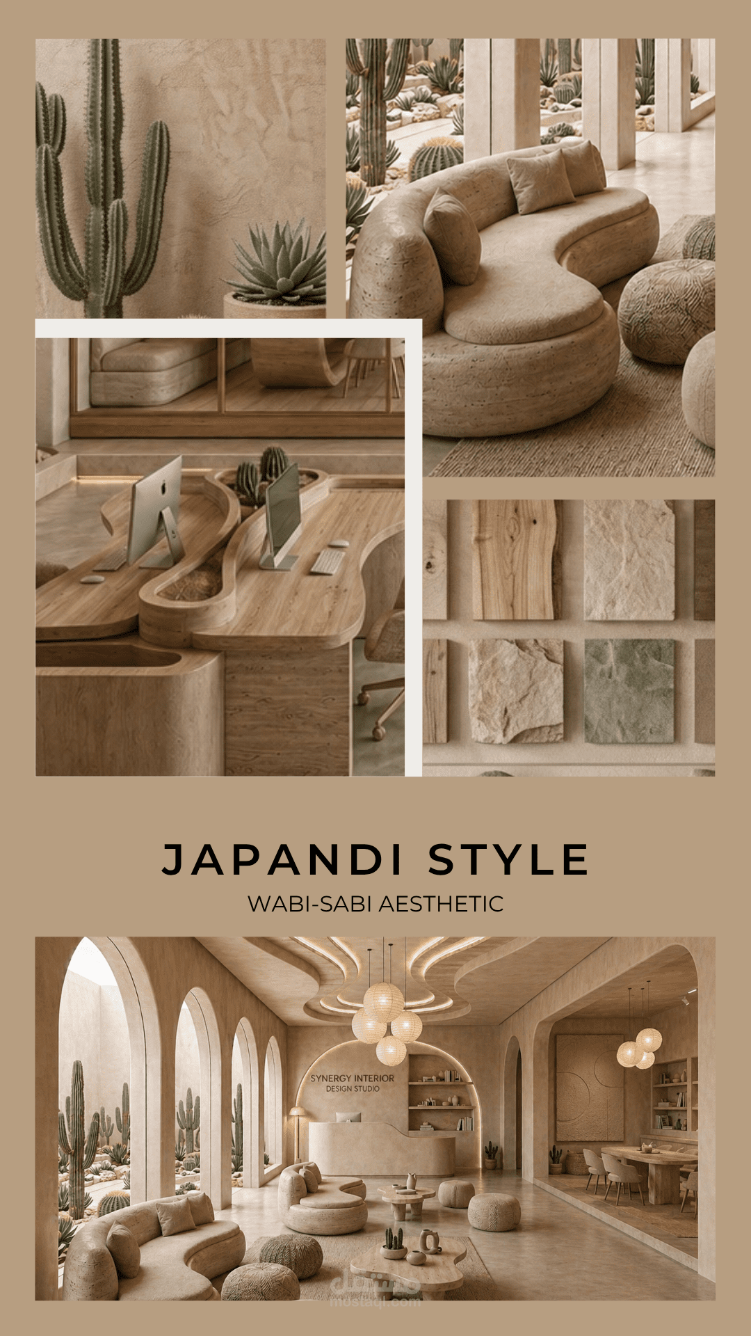 تصميم داخلي ومخططات هندسية لمكتب عمل إبداعي وعصري (Studio Workspace)