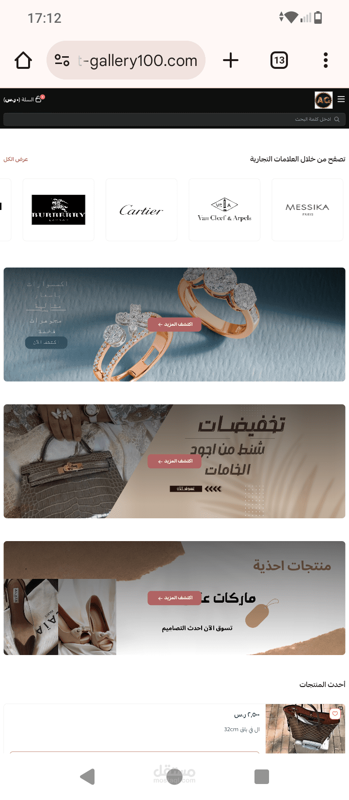 اضافة منتجات على موقع Art Gallery100 على منصة سلة
