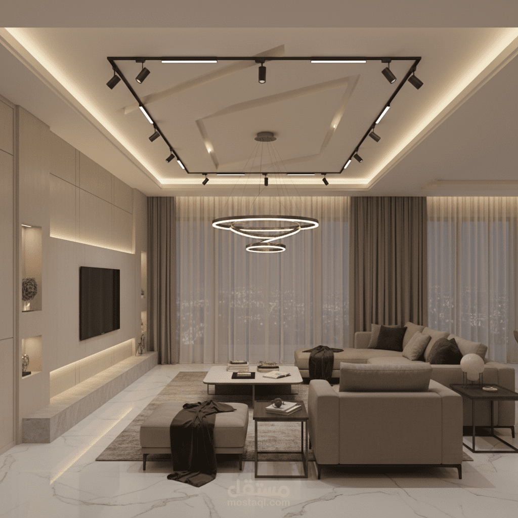 تصميم إنارة ديكورية لفيلا فاخرة – الإمارات