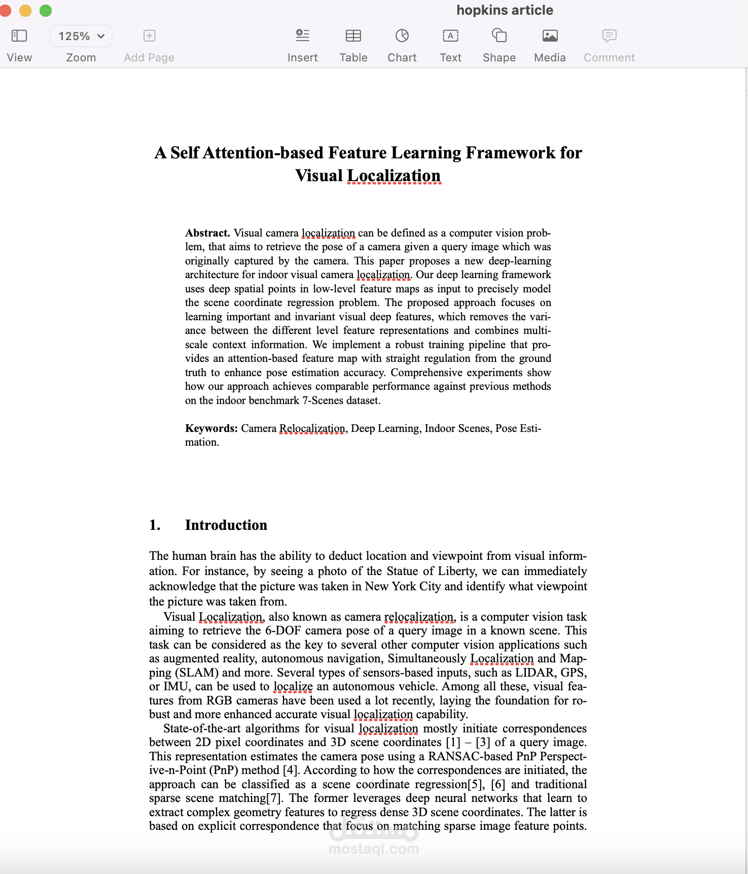 A Self Attention-based Feature Learning Framework for Visual Localization