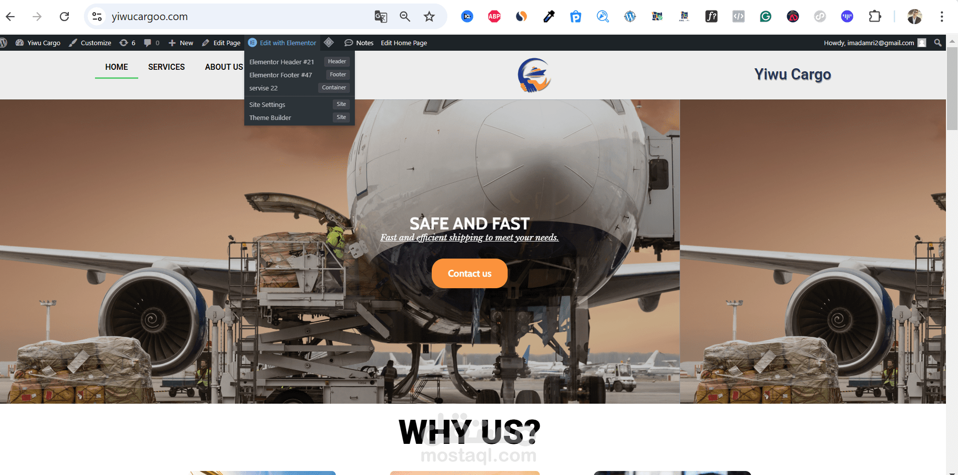 انشأت موقع الكتروني كامل +فديو لشركة شحن و تخليص جمركي