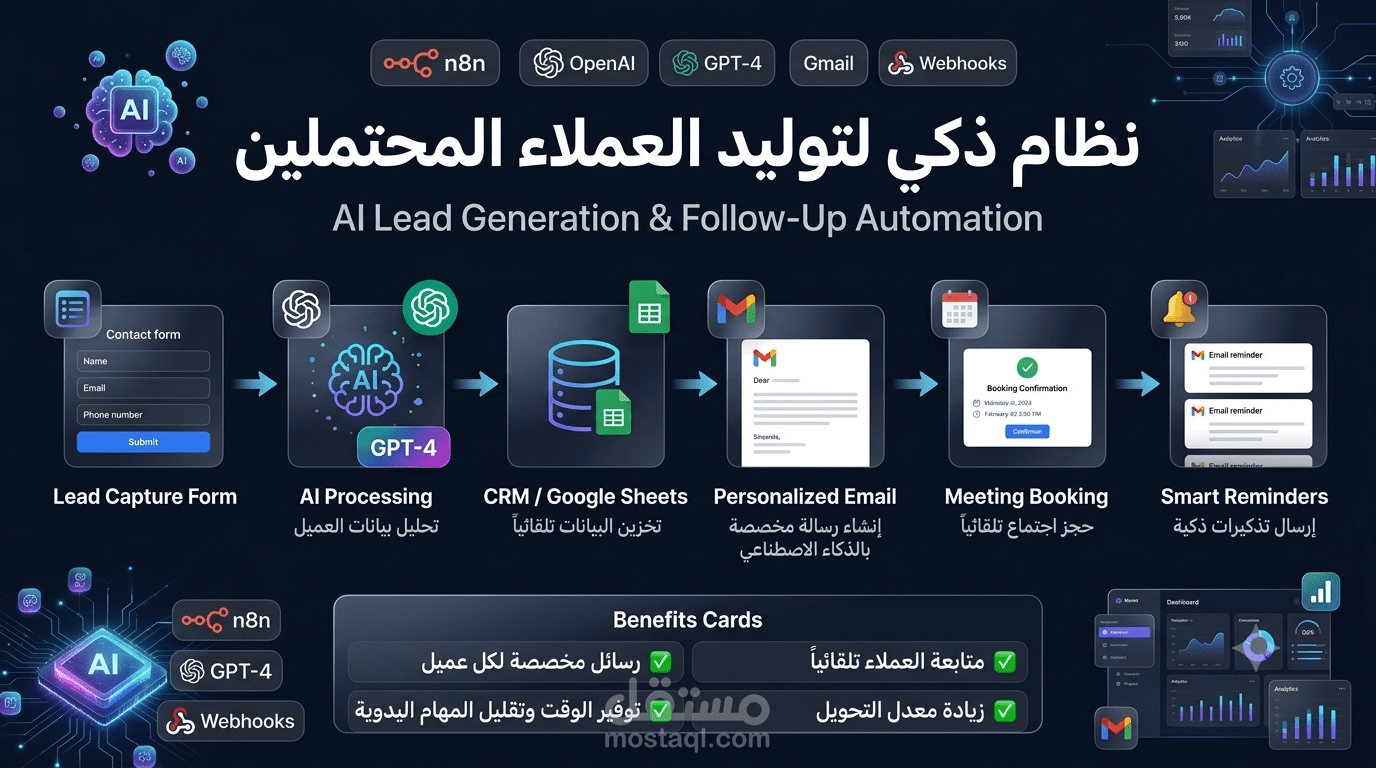 نظام ذكي لتوليد العملاء المحتملين ومتابعتهم تلقائياً باستخدام الذكاء الاصطناعي | AI Lead Generation System