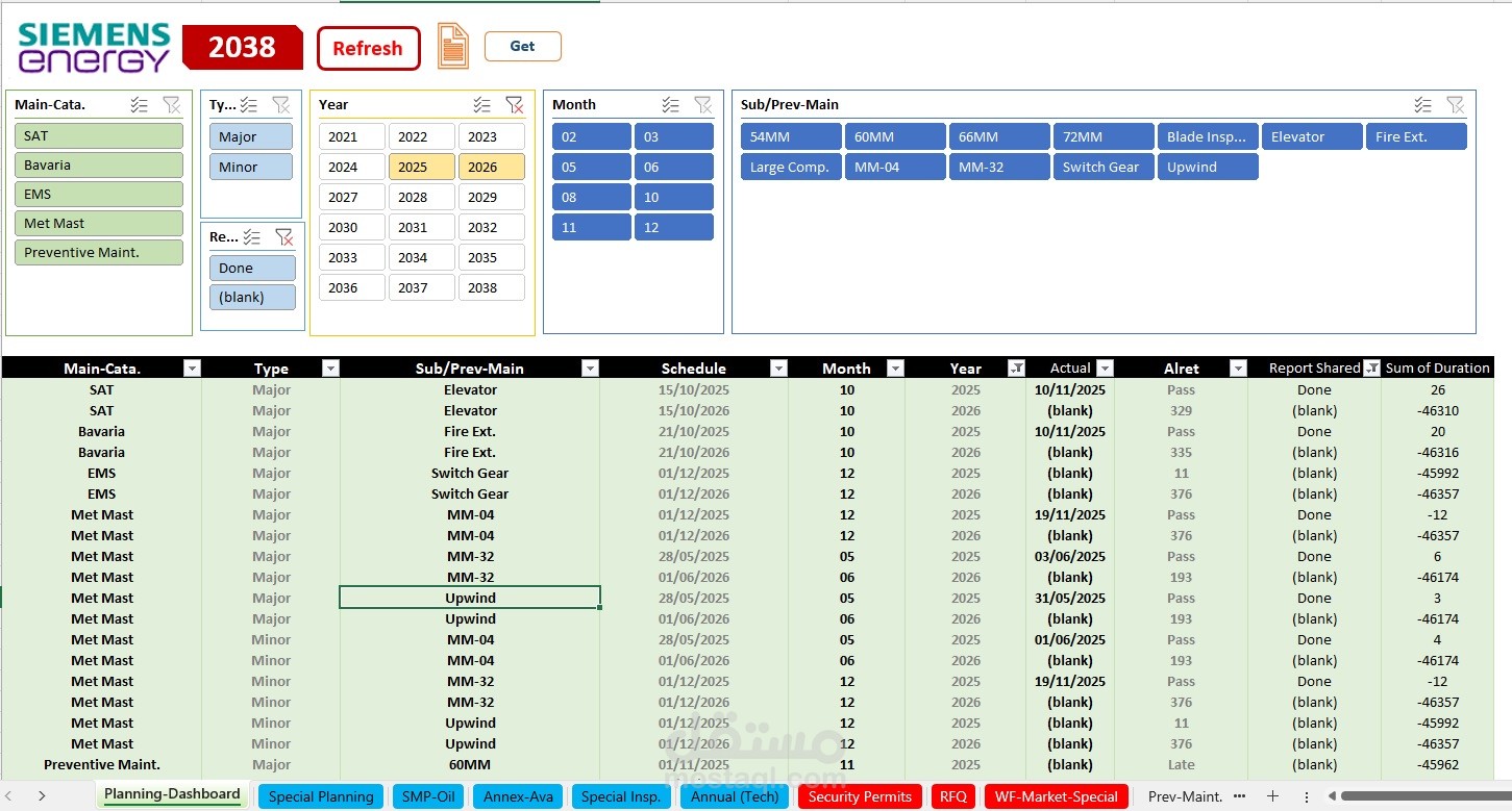 Excel File with Dynamic Dashboard 2