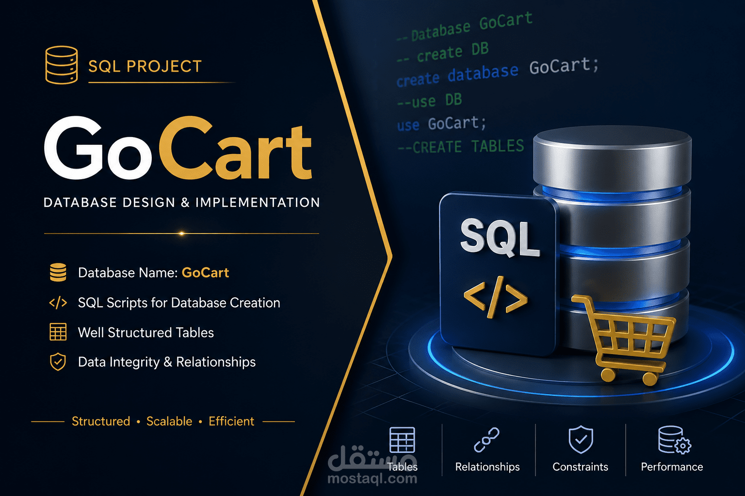 تصميم قاعدة بيانات احترافية لنظام متجر إلكتروني (E-commerce Database Design) باستخدام SQL Server