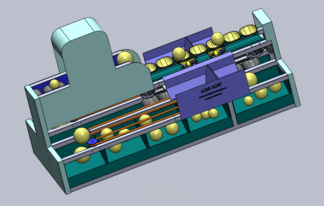 تصميم ميكانيكي لخط فرز آلي باستخدام SolidWorks