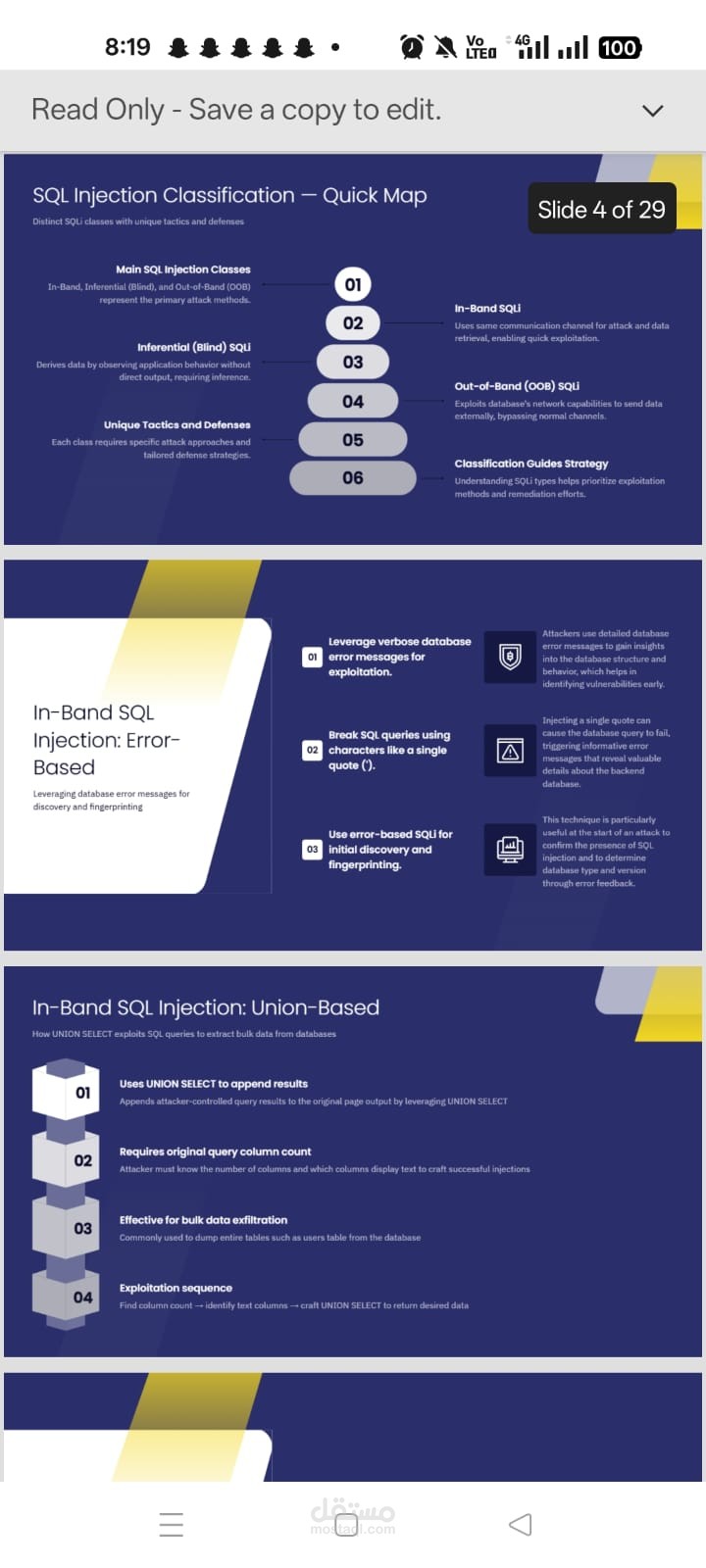 presentation in SQL injection Attack