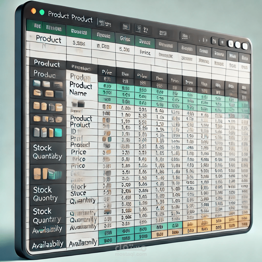 تنظيم بيانات متجر إلكتروني باستخدام Excel