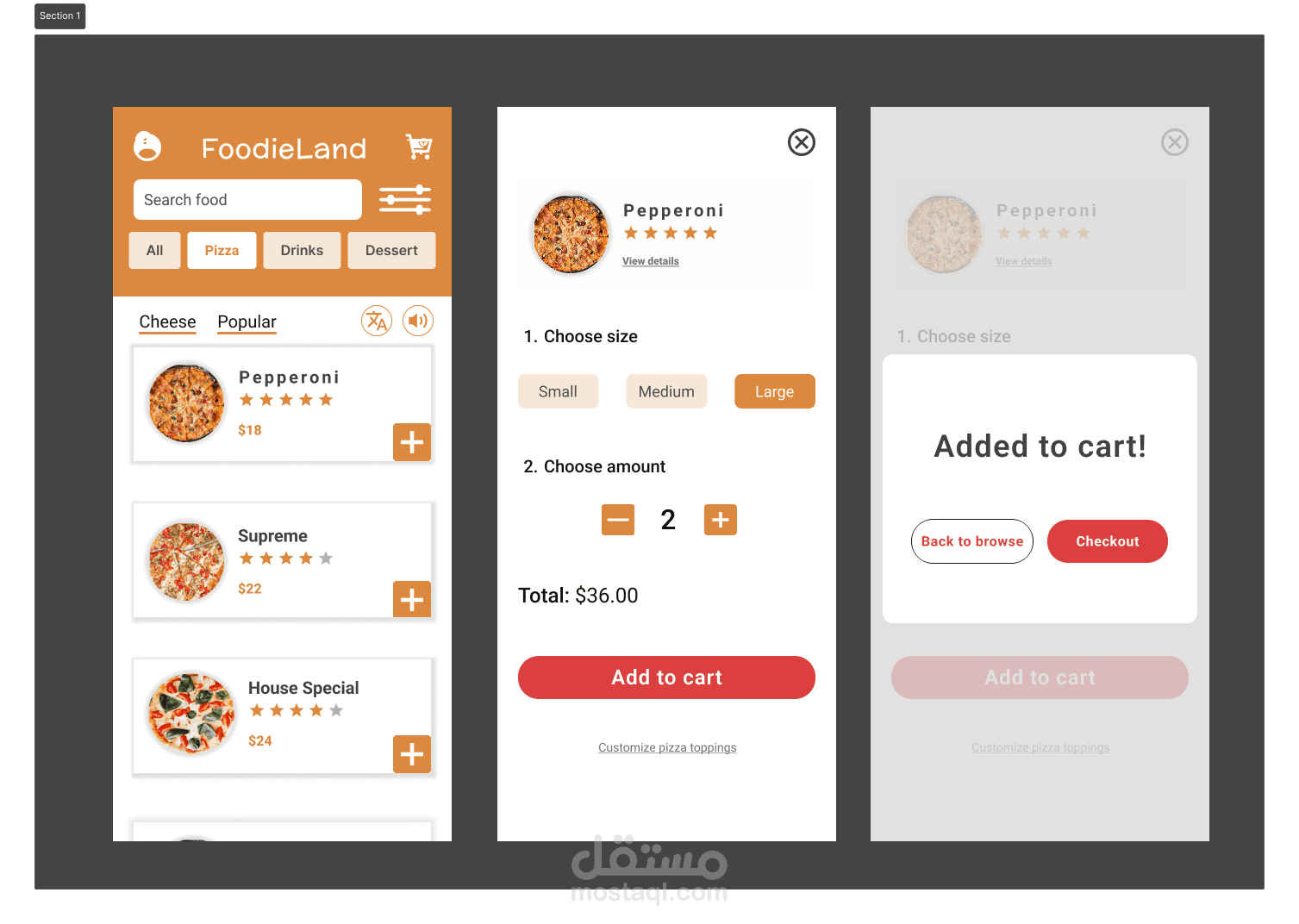 Ui/ux pizza app