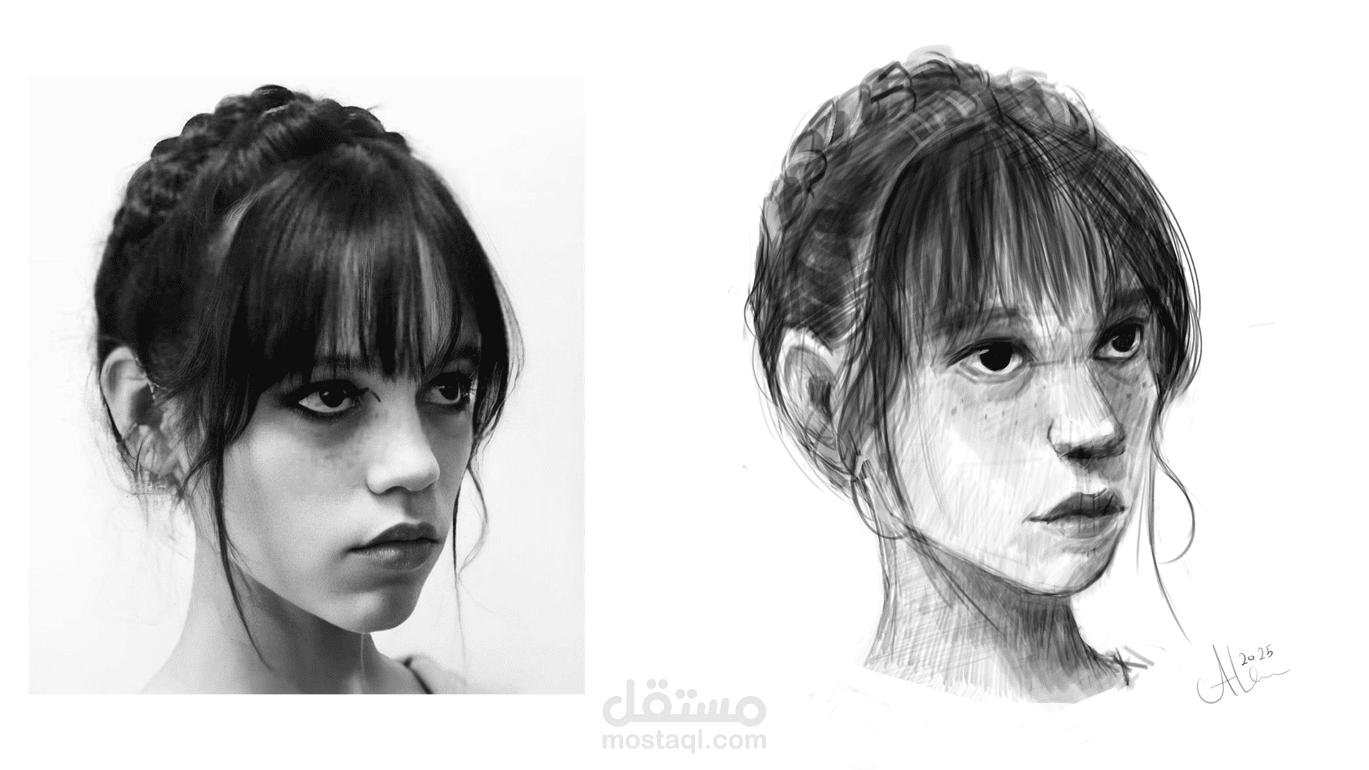 رسم و تصميم بورتريهات بشكل فني مختلف