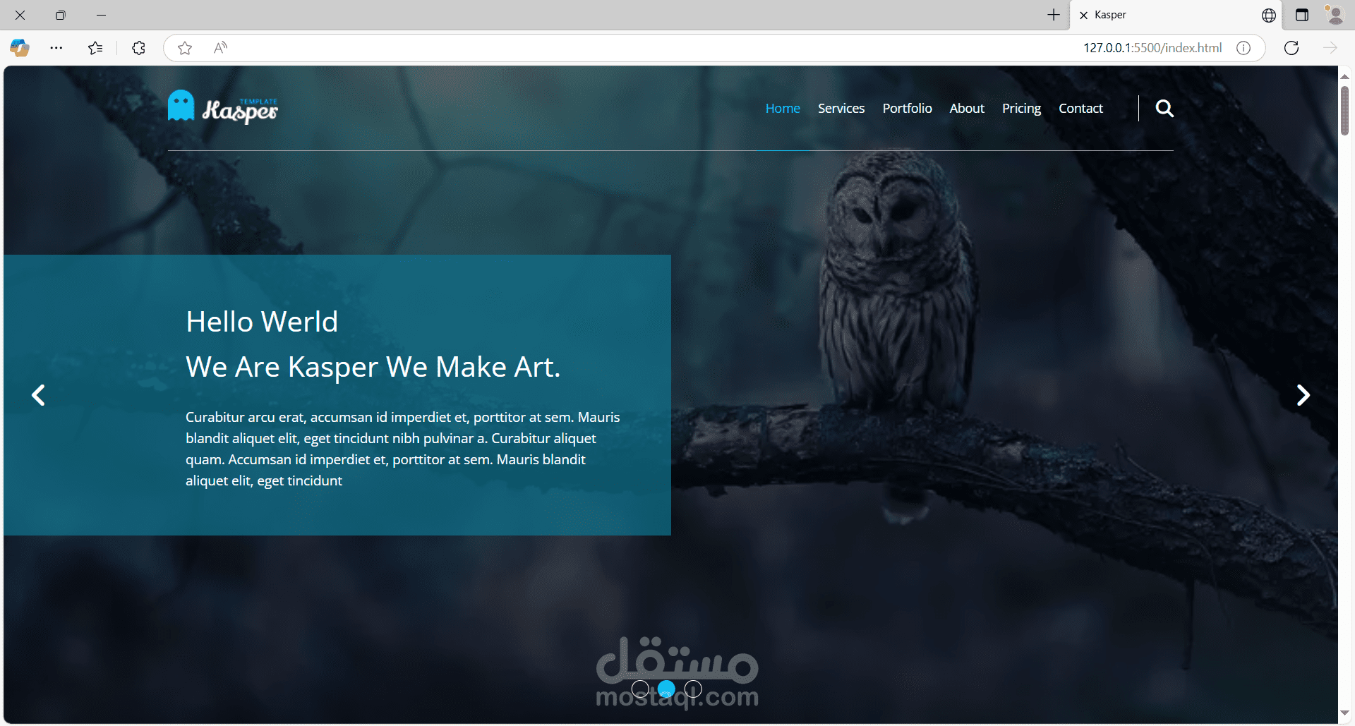 تصميم وتطوير قالب ويب إبداعي باستخدام HTML, CSS, و JavaScript