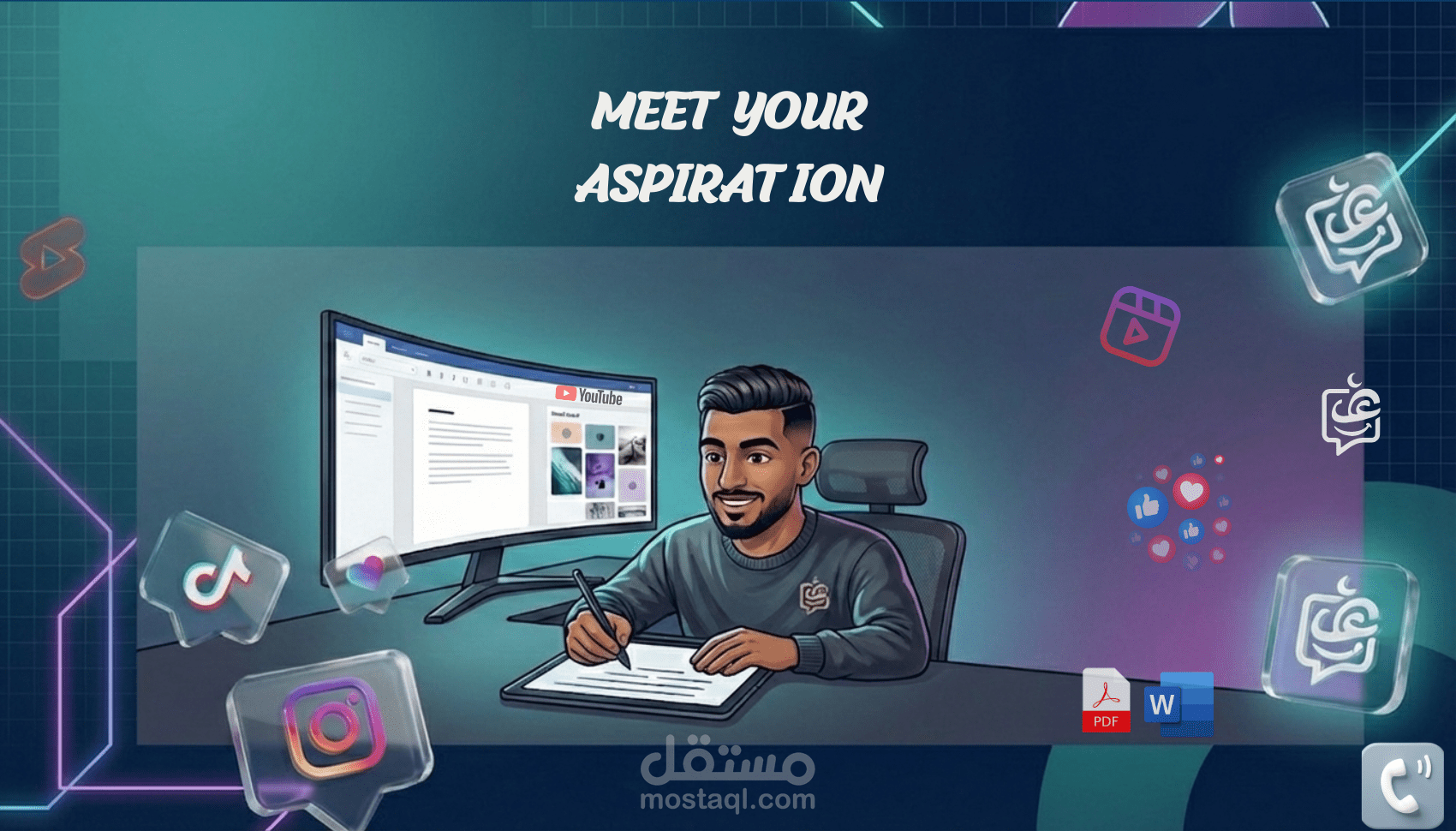 كتابة محتوى لصناع المحتوى على مواقع التواصل واليوتيوب