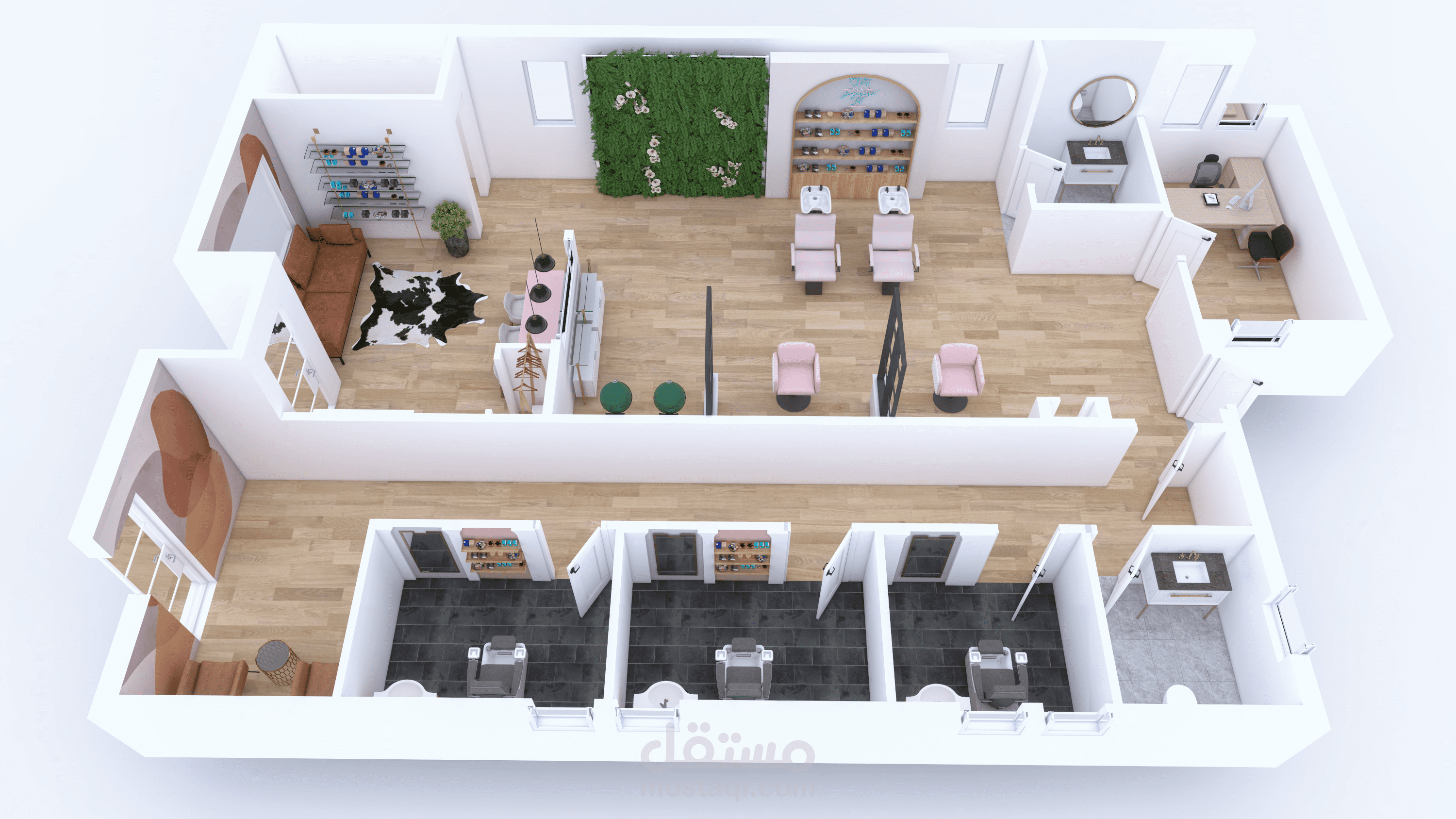 تصميم ثلاثي الابعاد لصالون تجميل
