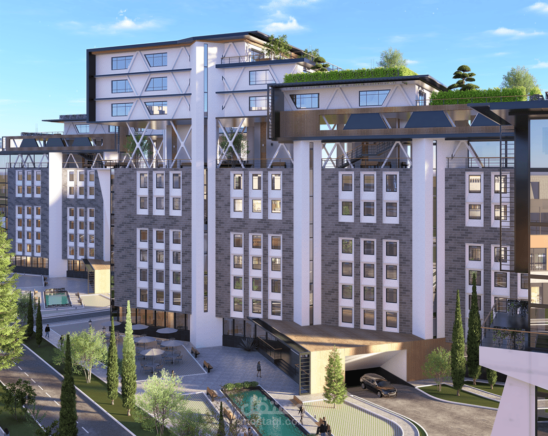 مجمع تجاري اخراج خارجي ومخططات ثلاثية