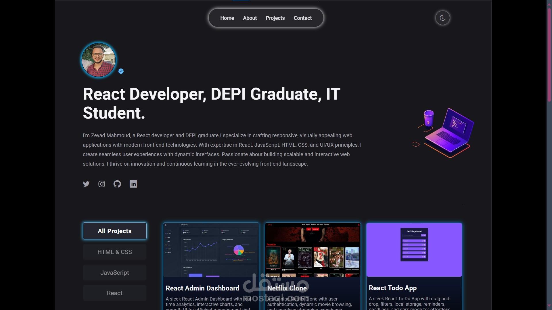 تصميم موقع شخصي لعرض اعمالك