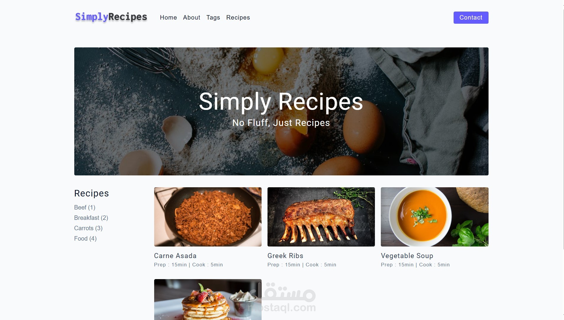 موقع وصفات لأشهر الأكلات وطرق تحضيرها