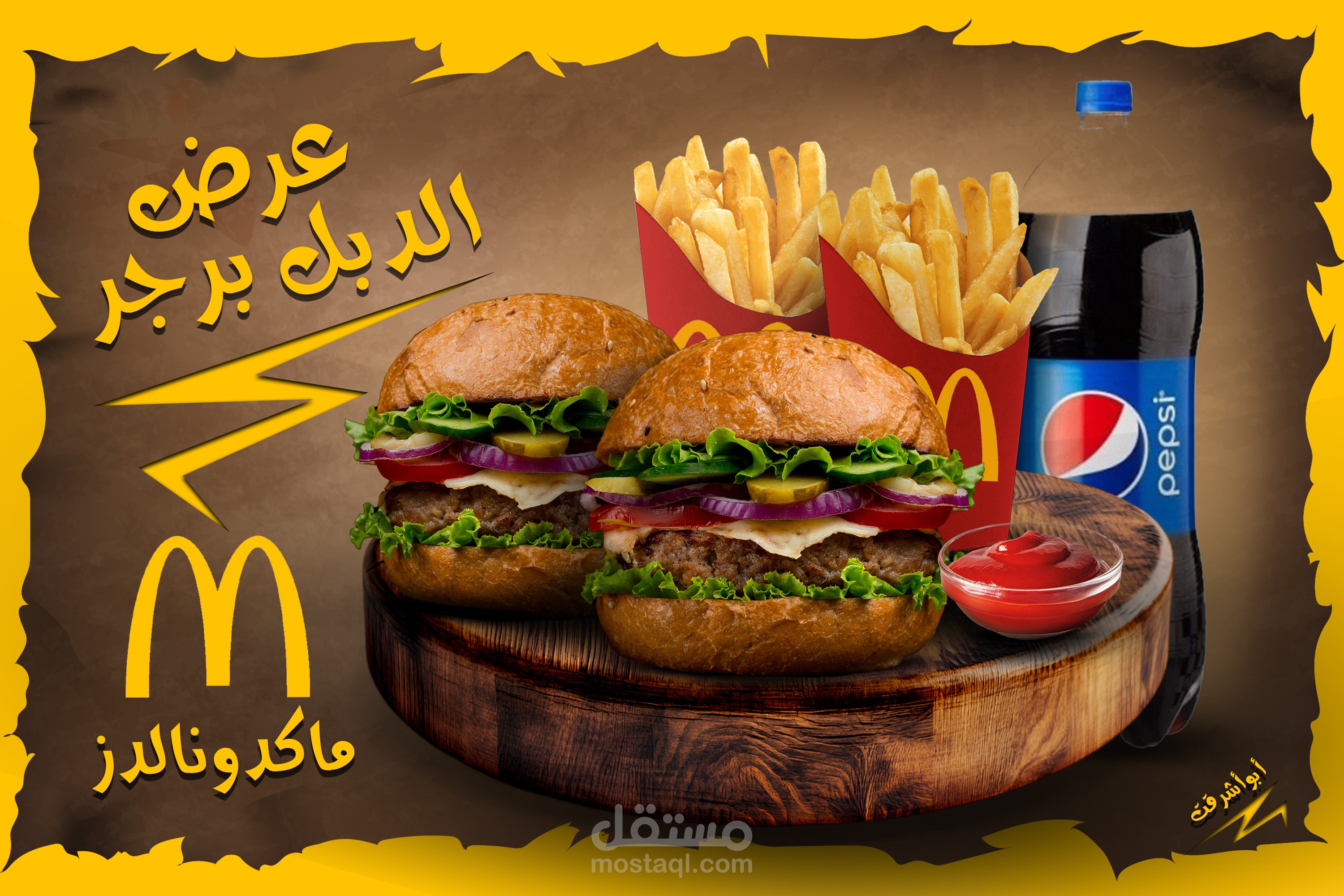 تصميم اعلان سوشيال ميديا للبرجر