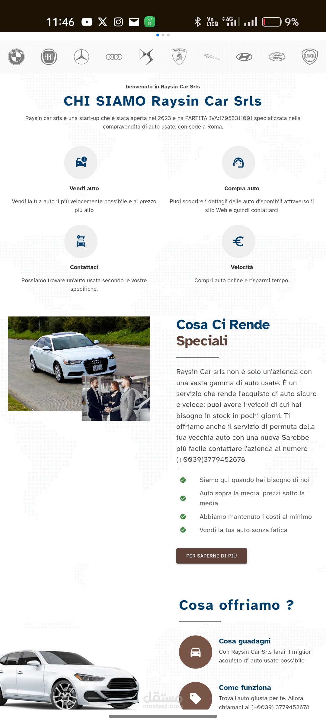 Rysin car srls  – مختص في بيع السيارات المستعملة في إيطاليا