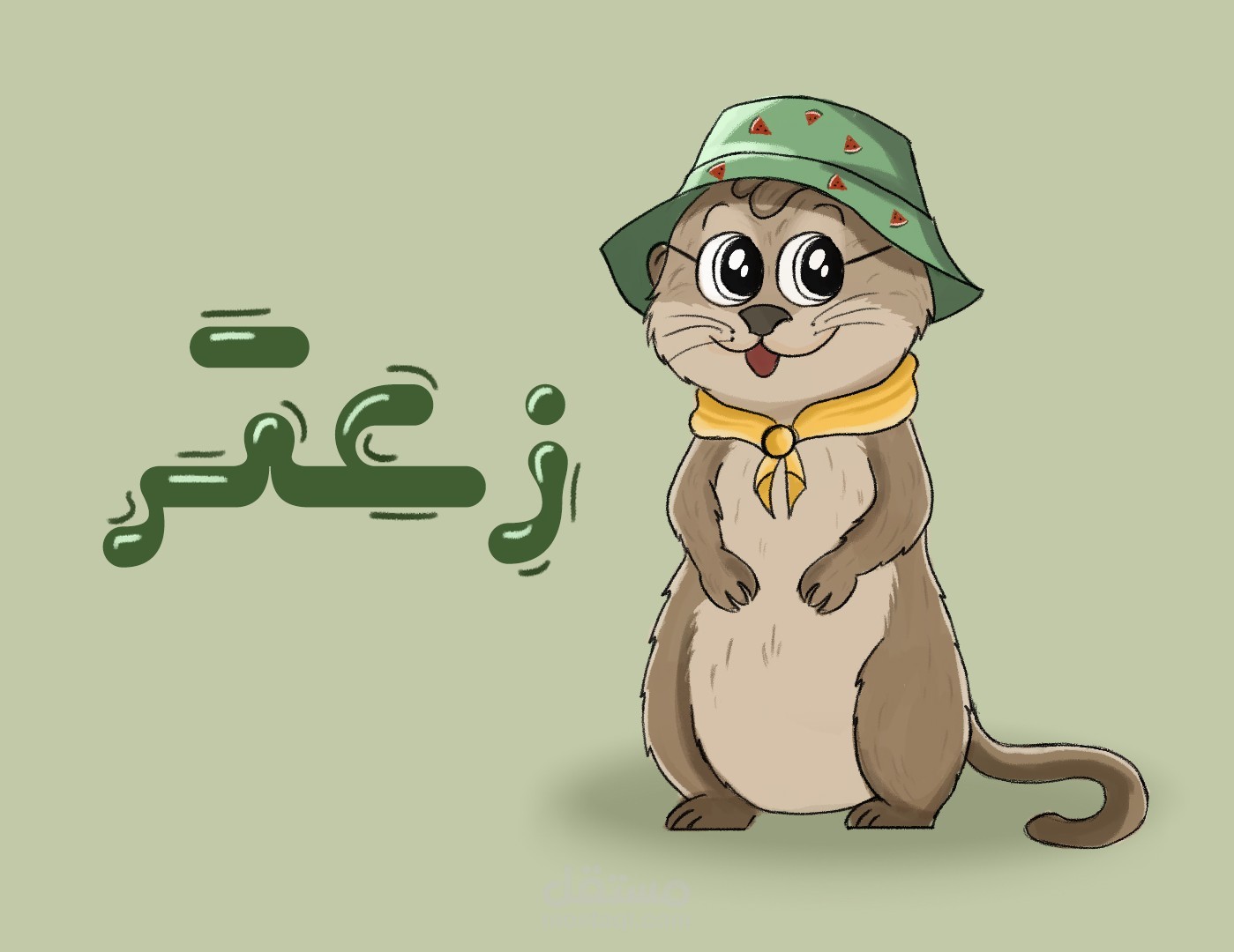 رسم لشخصية كرتونية مع الموديل شيت لها