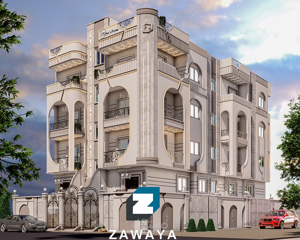 مبنى سكني مكون من 4 طوابق تصميم حديث
