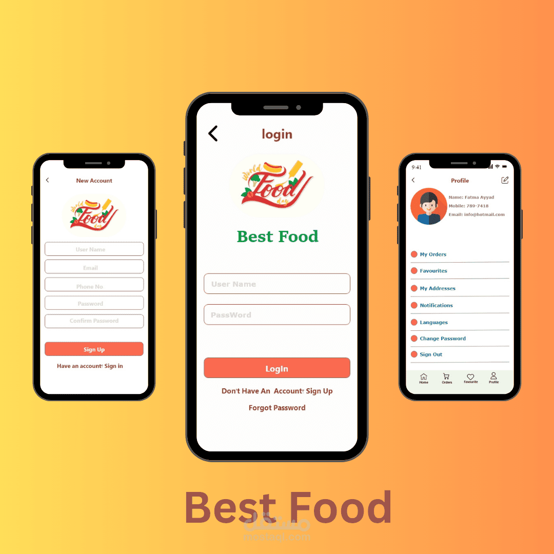 تطبيق best food لتوصيل الطعام