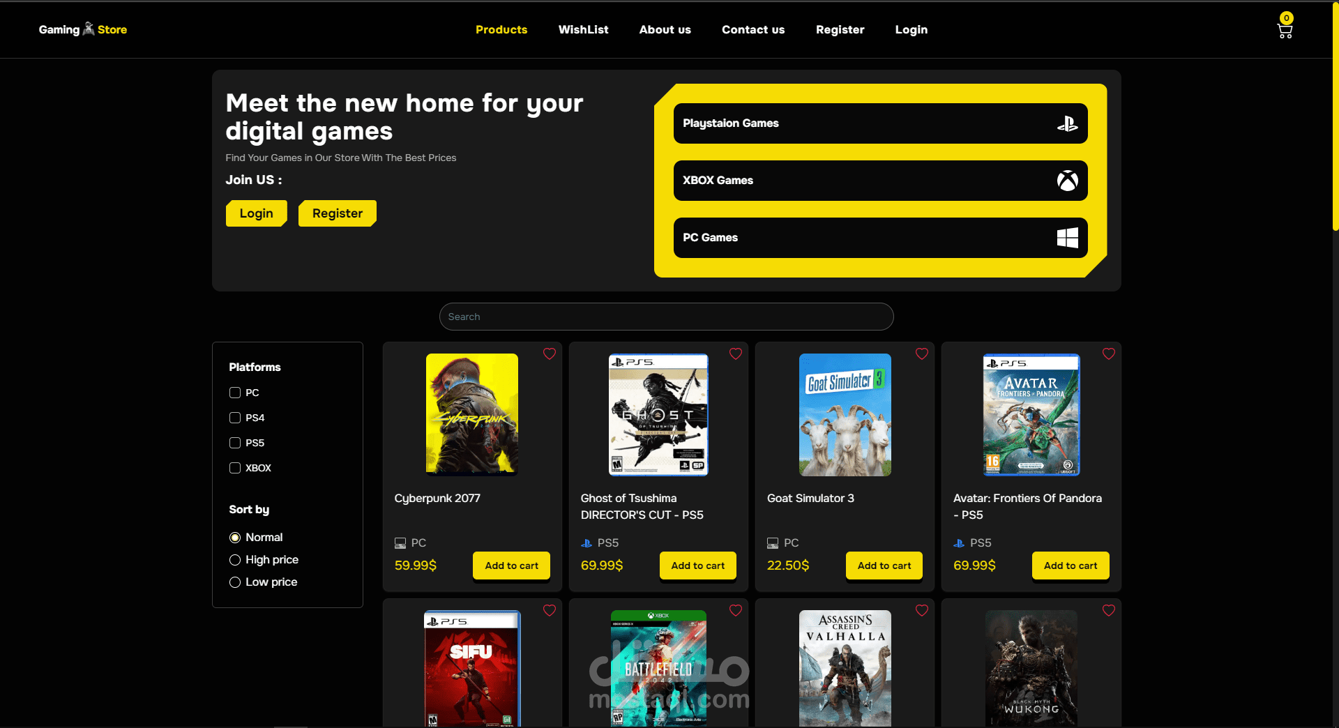 Gaming E-Commerce Store