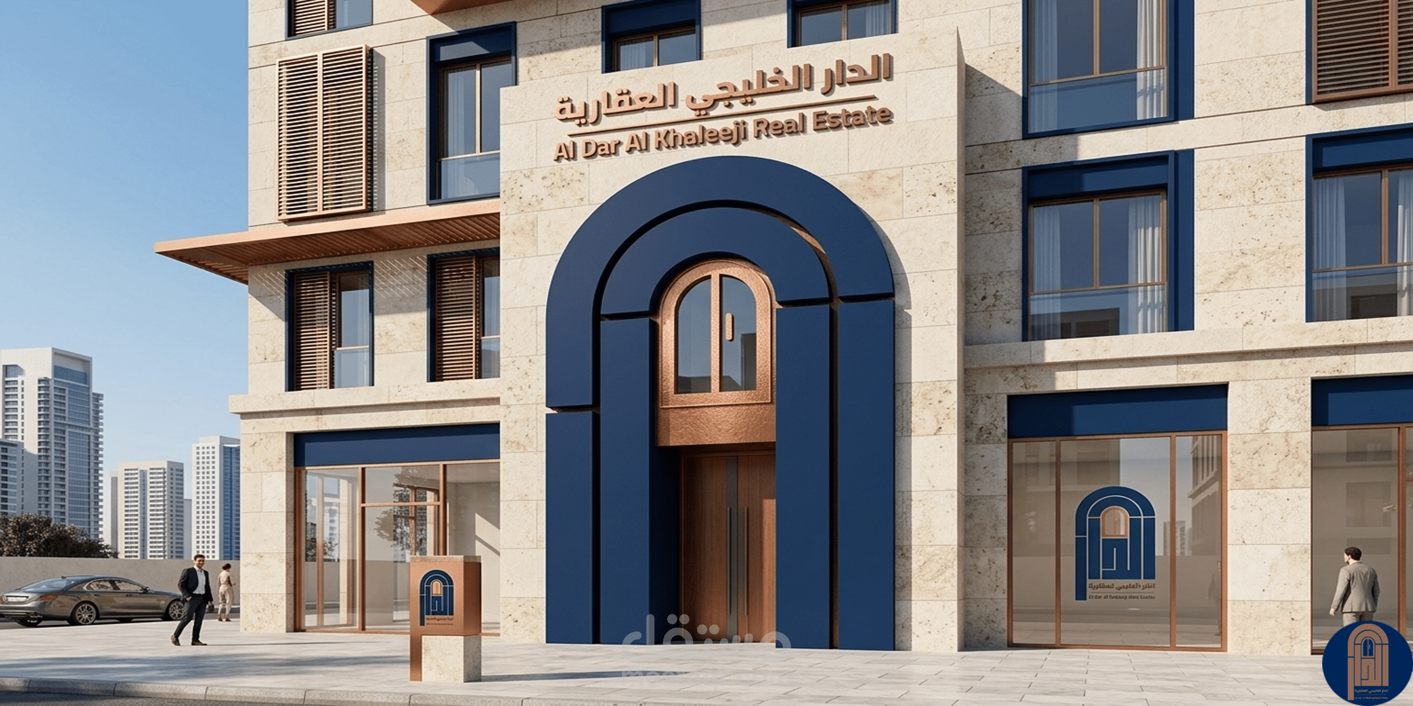 تصميم هوية بصرية لشركة الدار الخليجي للتطوير العقاري تعكس القوة الاستثمارية والهوية الخليجية العصرية